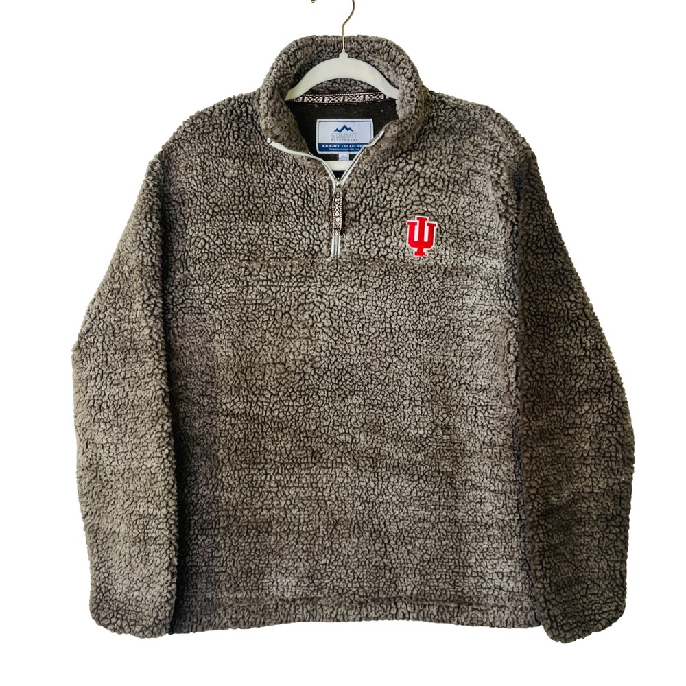 Summit Sportswear Indiana University Hoosiers Sherpa Fleece Quarter Zip Mens M